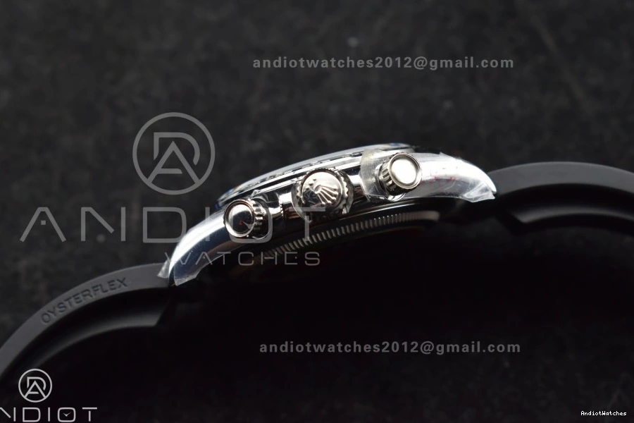 Silver Daytona Oysterflex Best V6 Edition Strap QF on 1:1 Black SH4131 Minimalist Dial 126519 821 (Weighted) 0103